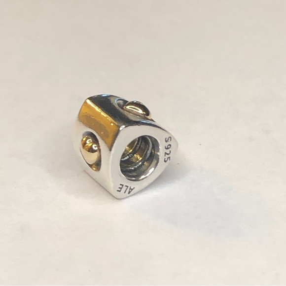 Retired Pandora 14k Heart of Gold Triangle Charm 925 Ale - Picture 5 of 7